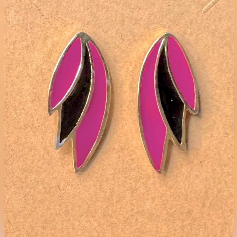 Enamel Pierced Post Earrings.